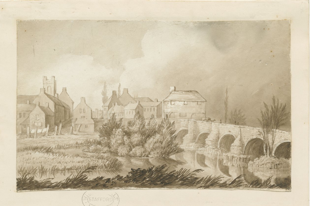 Burton-upon-Trent Brücke und Stadt von Henry James Noyes