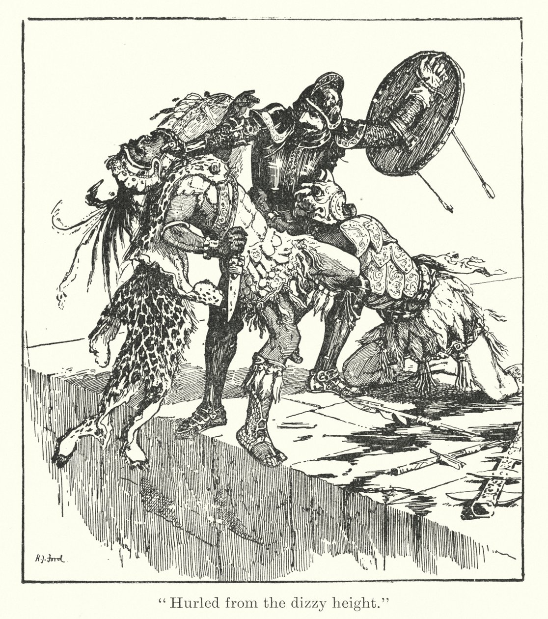 "Von der schwindelerregenden Höhe gestürzt" (Gravur) von Henry Justice Ford