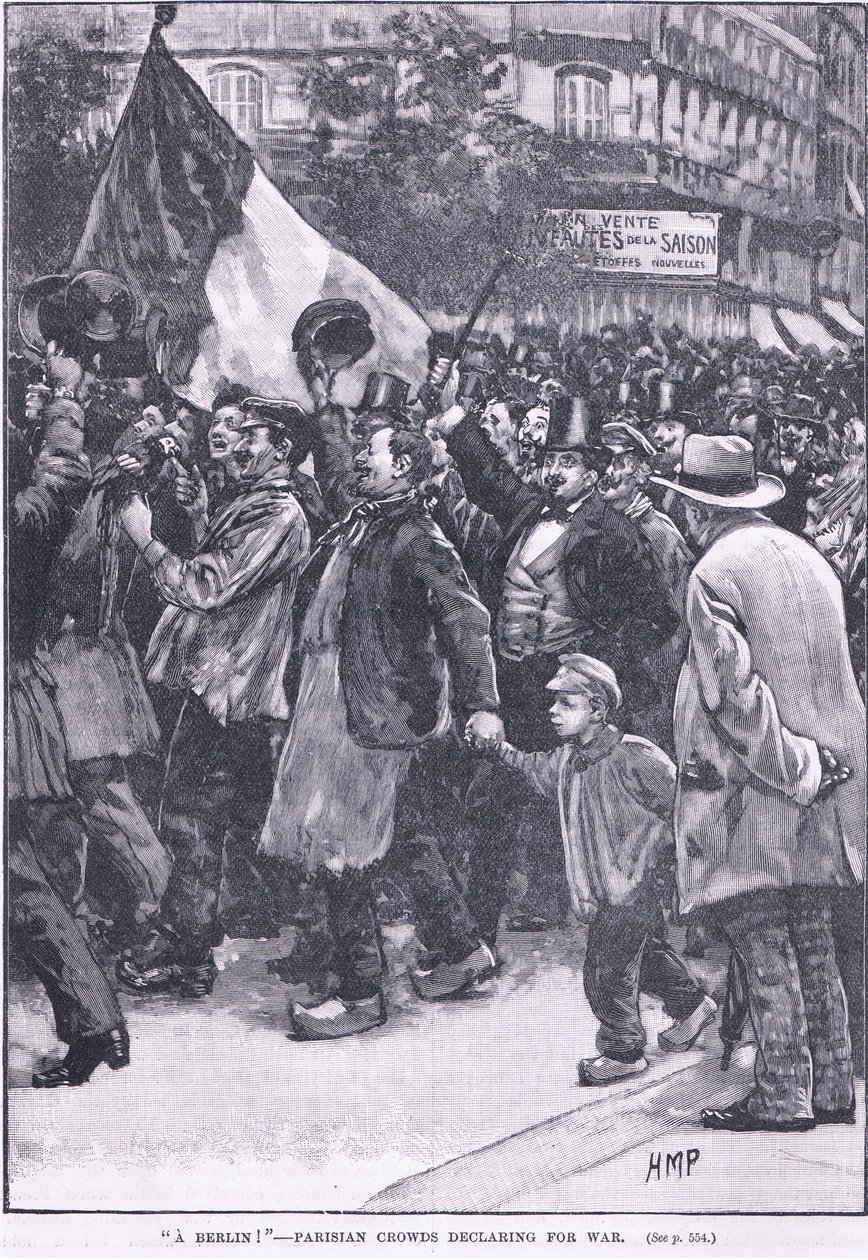 Eine Berliner Pariser Menge erklärt den Krieg von Henry Marriott Paget