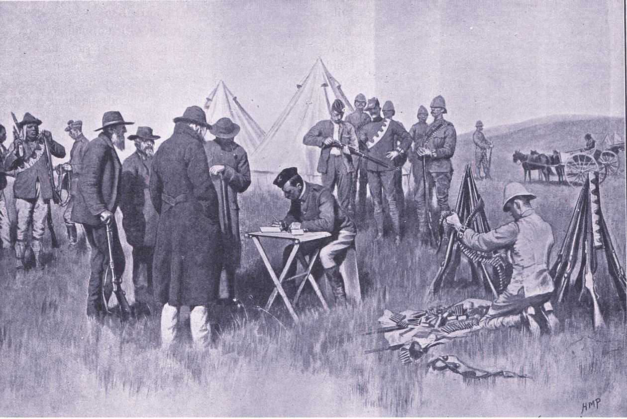 Schwur der Neutralität, Illustration aus After Pretoria: The Guerilla War, 1902 von Henry Marriott Paget