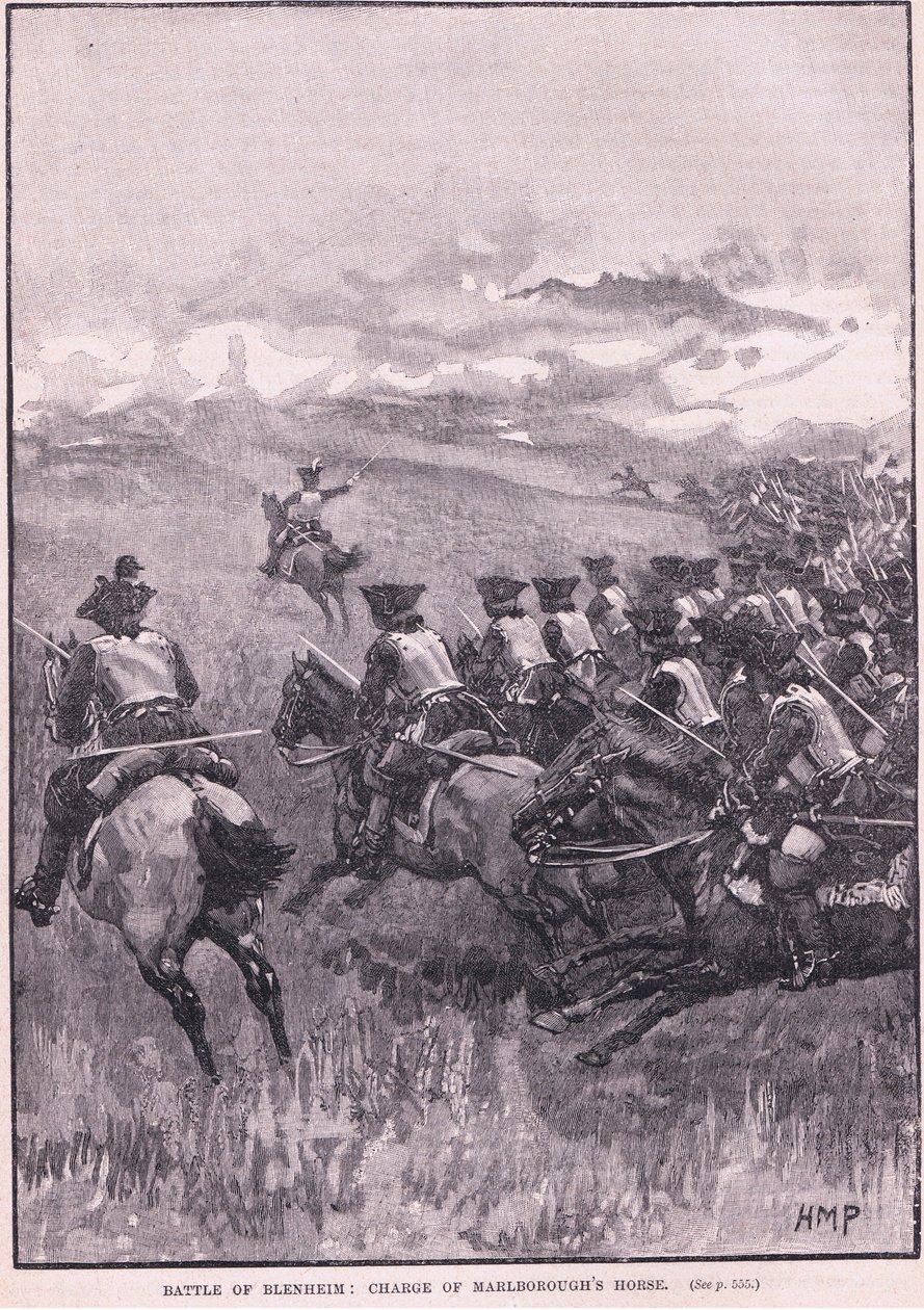 Die Schlacht von Blenheim: Angriff der Kavallerie von Marlborough von Henry Marriott Paget