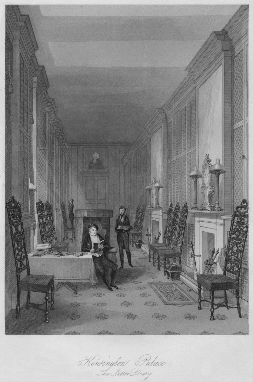 Kensington Palace. Die Sussex-Bibliothek, ca. 1841 von Henry Melville