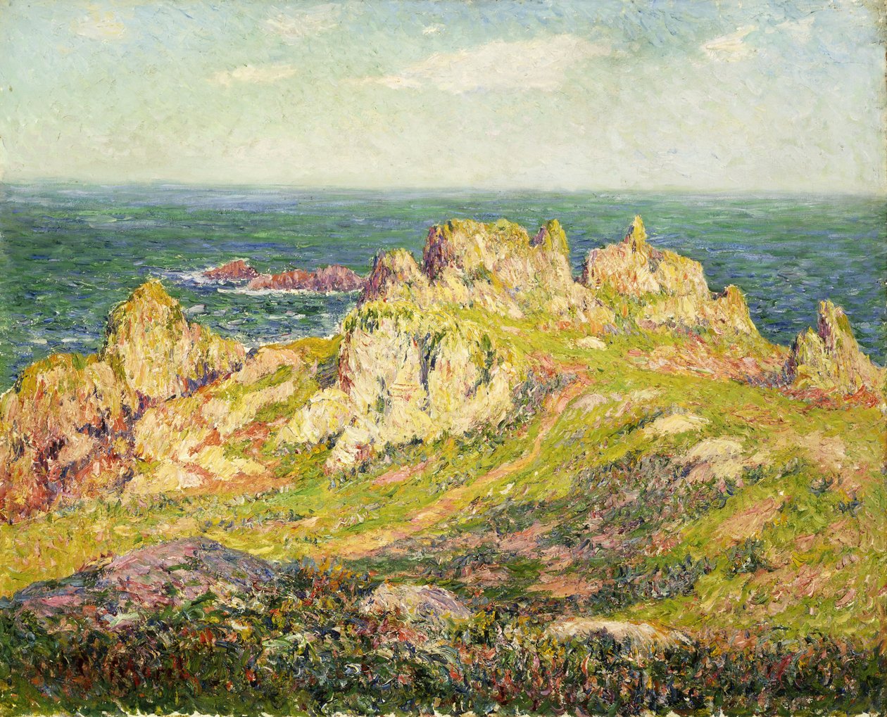 Felsen am Meer von Henry Moret