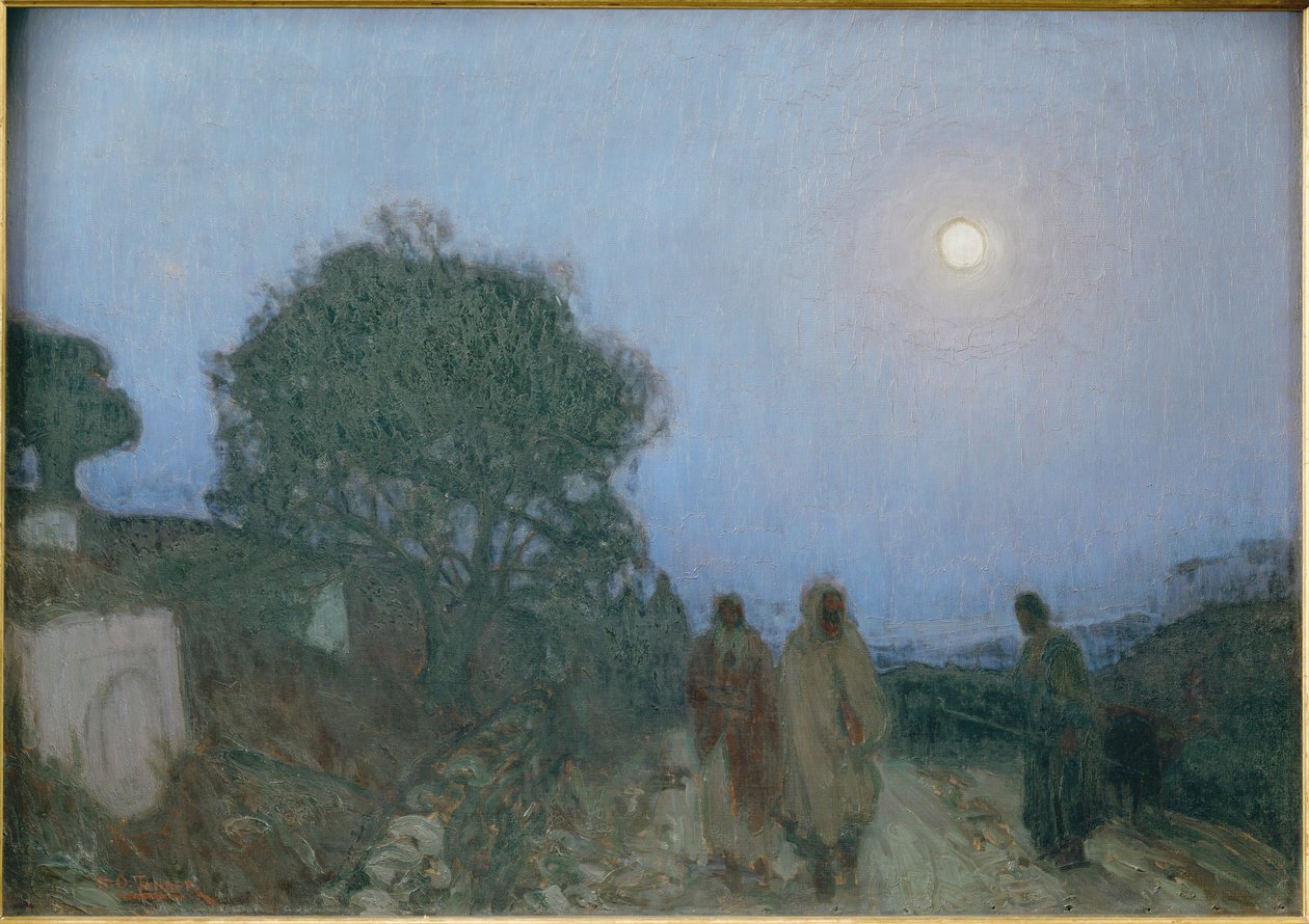 Christus und seine Jünger auf dem Weg nach Bethanien von Henry Ossawa Tanner