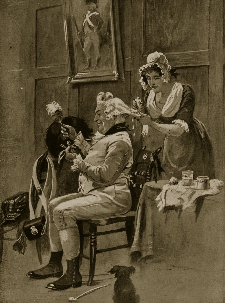 Vorbereitung auf die Parade, 1799, Illustration aus 