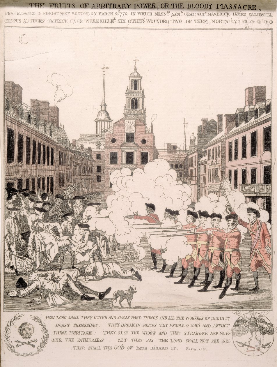 Das Boston-Massaker, 5. März 1770 von Henry Pelham