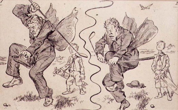 Frustration auf dem Golfplatz, Illustration aus dem 