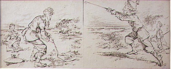 Der Golfer von einem Windstoß gestört, Illustration aus der Zeitschrift 