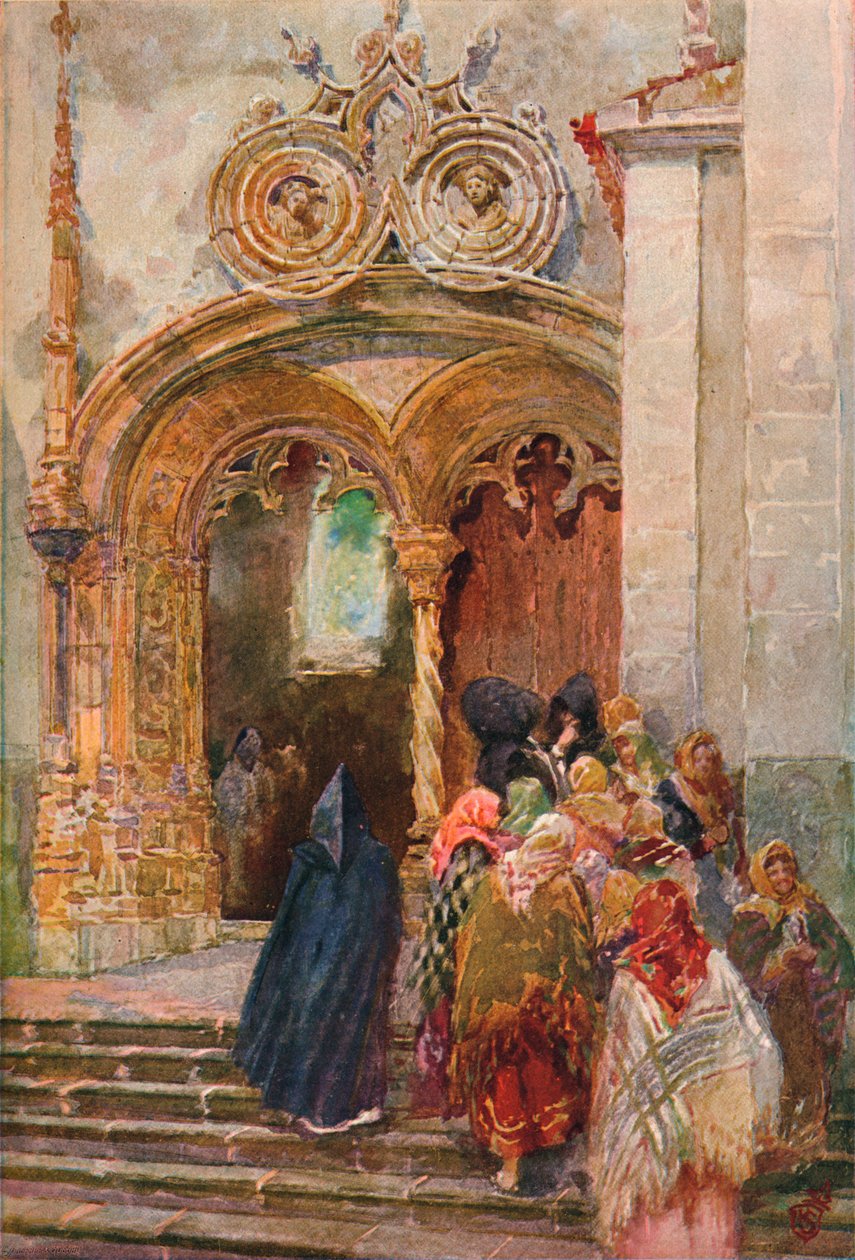 Südportal der Matriz-Kirche, Ponta Delgada, ca. 1899 von Henry Sandham