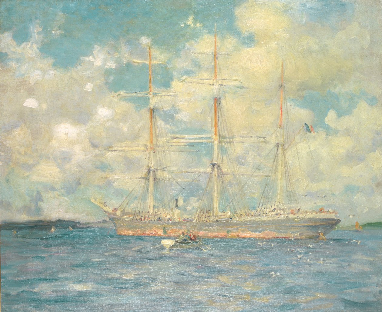 Eine französische Bark in der Falmouth Bay, 1902 von Henry Scott Tuke