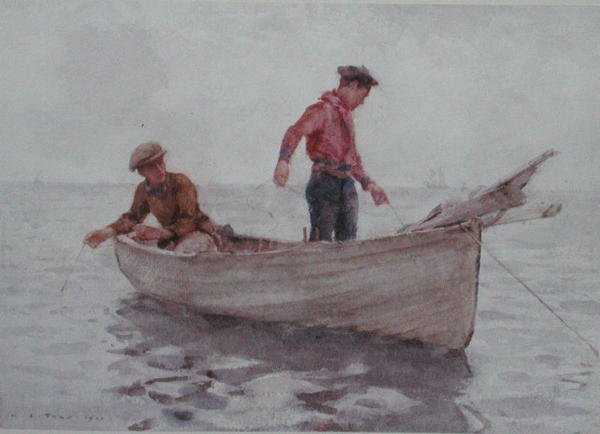 Jungen angeln vor Newlyn von Henry Scott Tuke