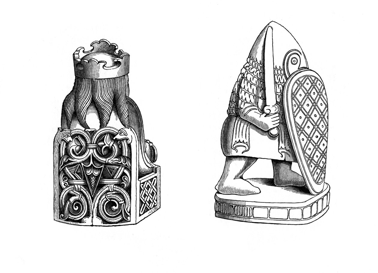 Schachfiguren, 12. Jahrhundert, 1843 von Henry Shaw