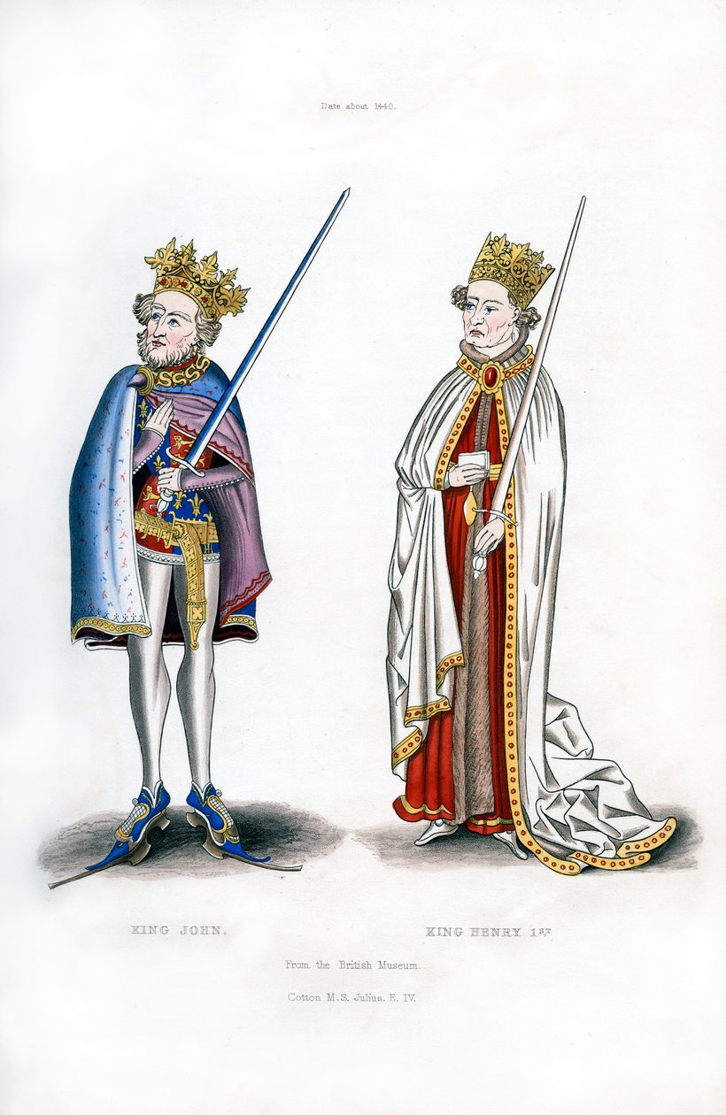König Johann und König Heinrich I., um 1440, 1843 von Henry Shaw