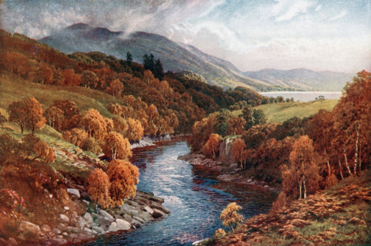 Fluss Awe fließt zum Loch Etive, Argyllshire von Henry Sutton Palmer