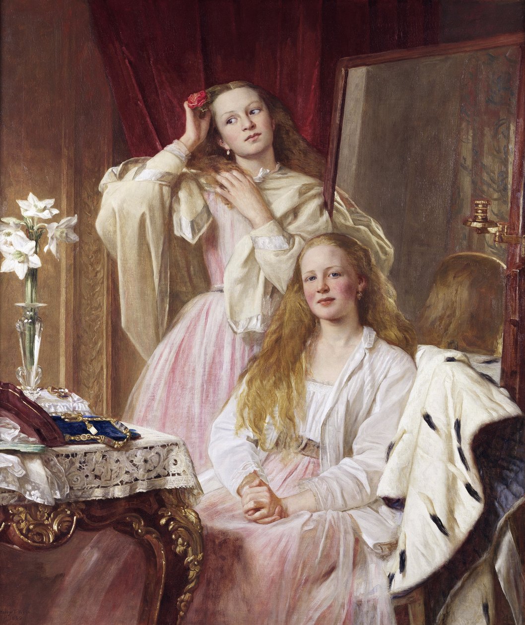 Emma und Federica Bankes von Soughton Hall, von Henry Tanworth Wells von Henry Tanworth Wells