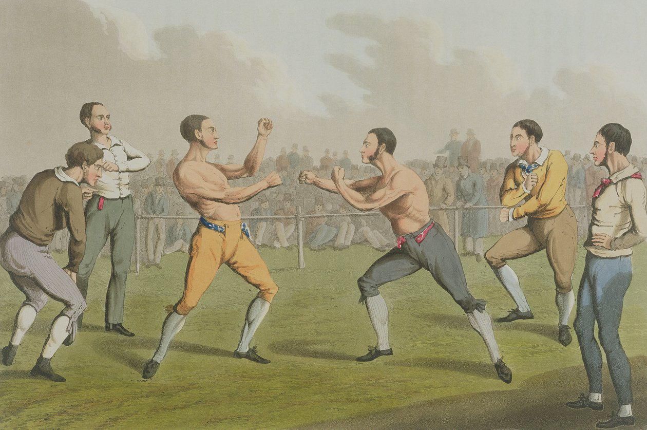 Ein Preisboxkampf, aquatintiert von I. Clark, veröffentlicht von Thomas McLean, 1820 von Henry Thomas Alken