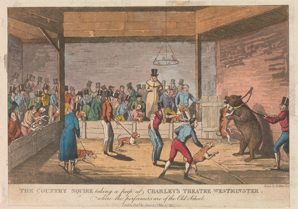 Der Landedelmann wirft einen Blick auf Charleys Theater Westminster von Henry Thomas Alken