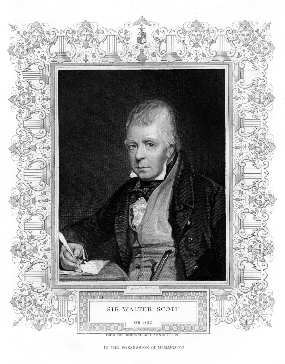 Sir Walter Scott, 1. Baronet, produktiver schottischer Historienromanautor und Dichter, 19. Jahrhundert von Henry Thomas Ryall