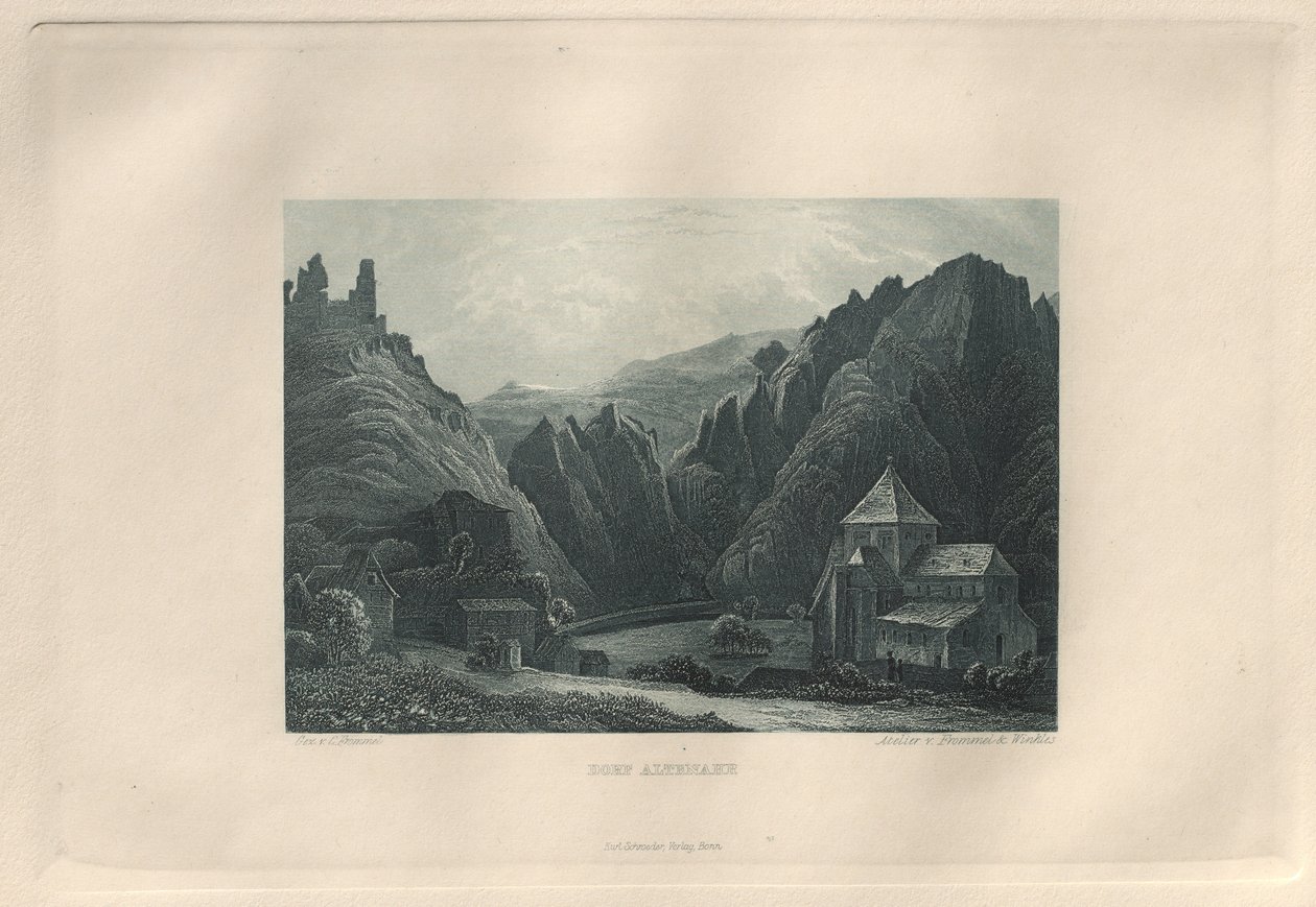 Das malerische und romantische Rheinland: Dorf Altenahr, 1928 von Henry Winkles