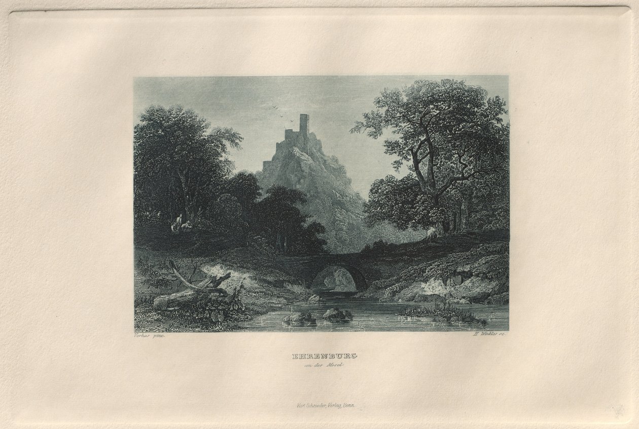 Das Malerische und Romantische Rheinland: Ehrenburg an der Mosel, 1928 von Henry Winkles