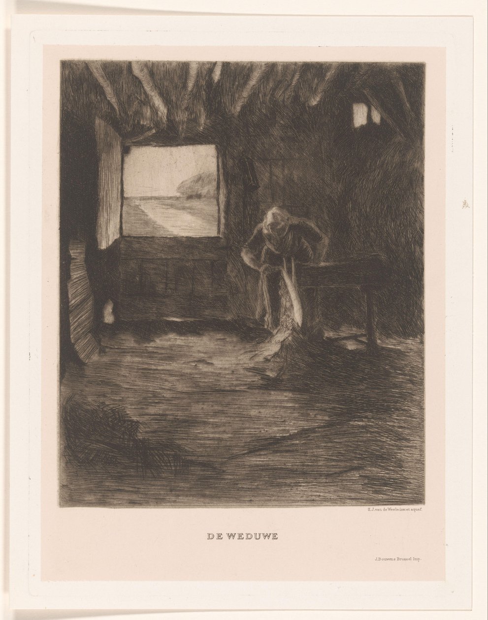 Frau in einer Scheune von Herman Johannes van der Weele