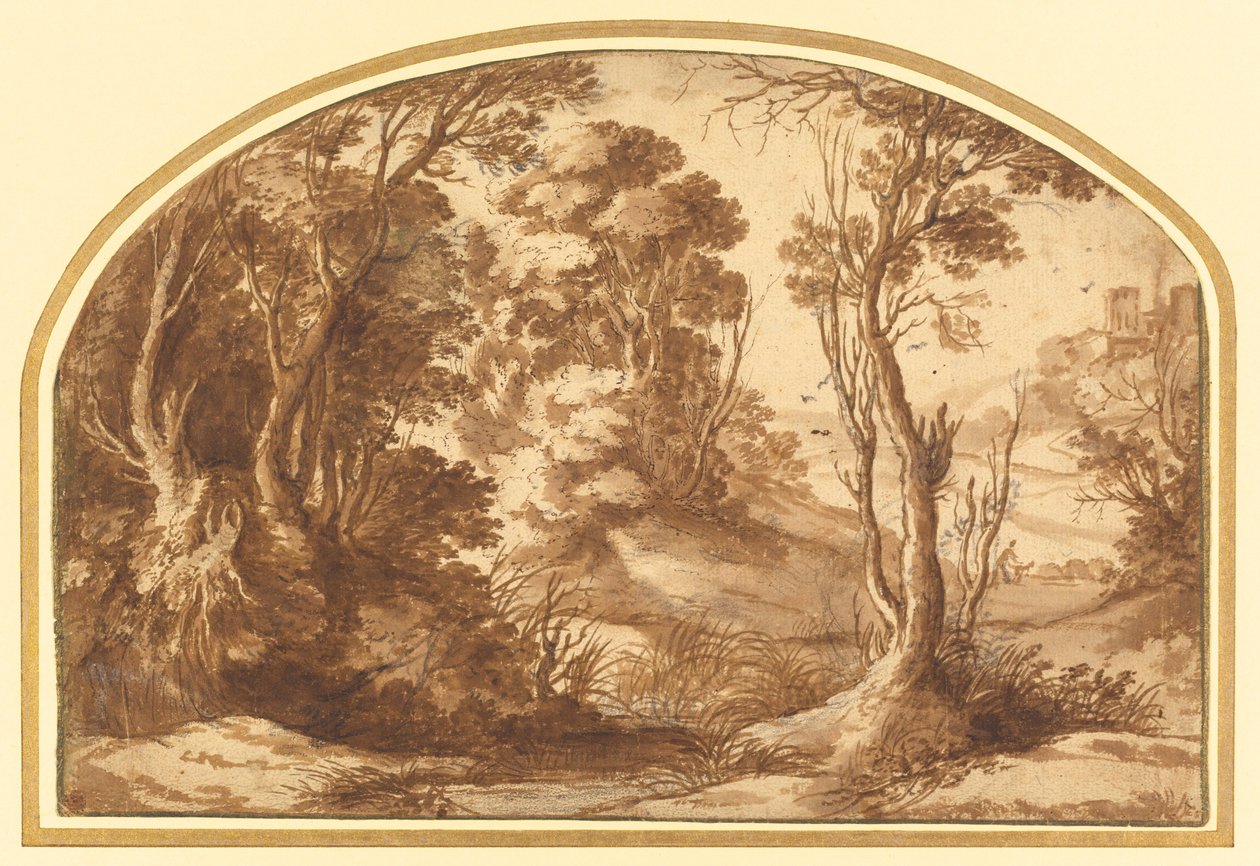 Teich am Waldrand von Herman van Swanevelt