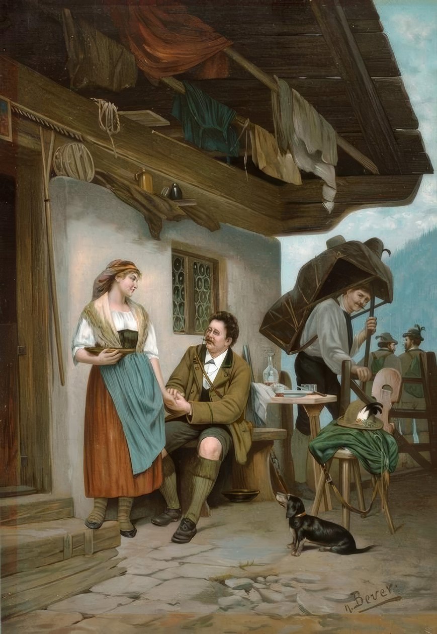 Sommerfrischler auf der Alm von Hermann Bever