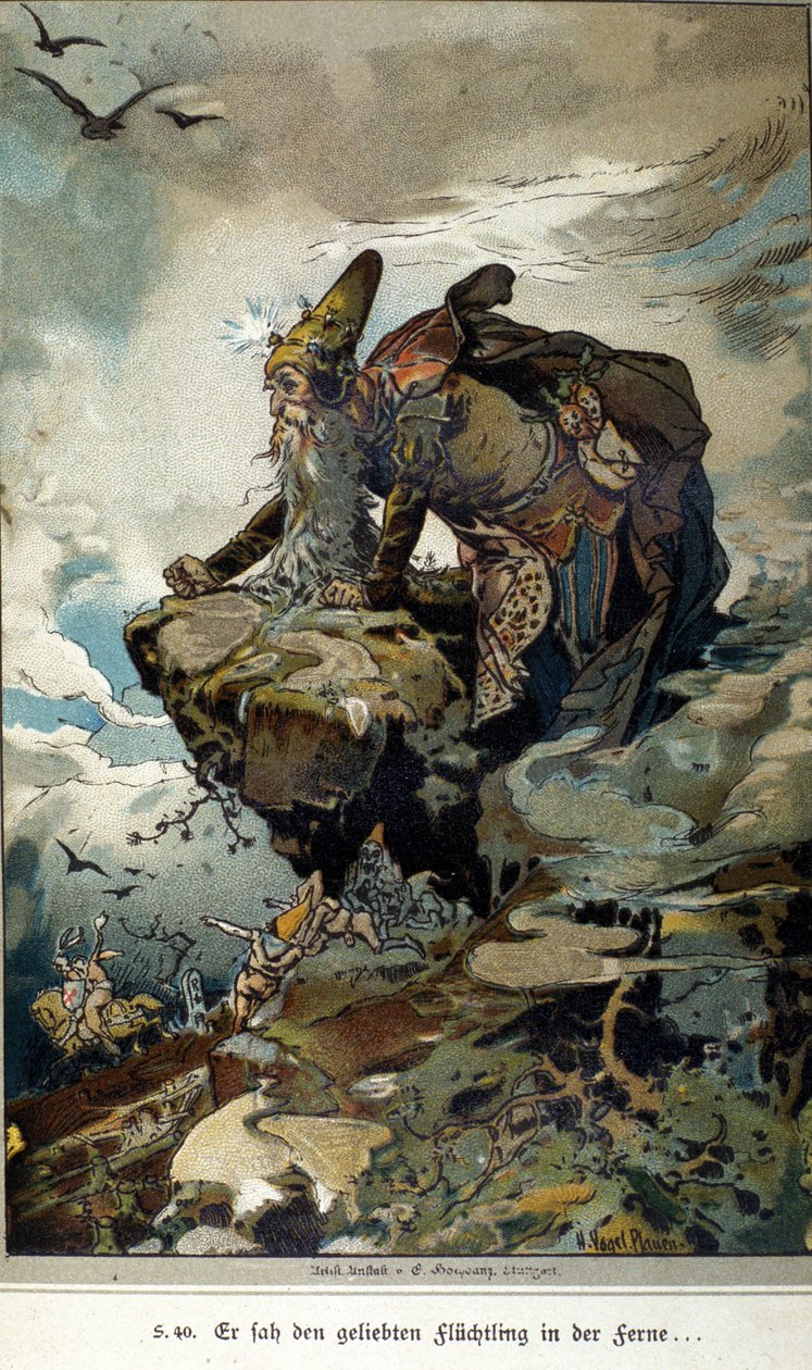 Illustration von Vogel zu einem Märchen der Brüder Jacob (1785-1863) und Wilhelm (1786-1859) Grimm von Hermann Vogel