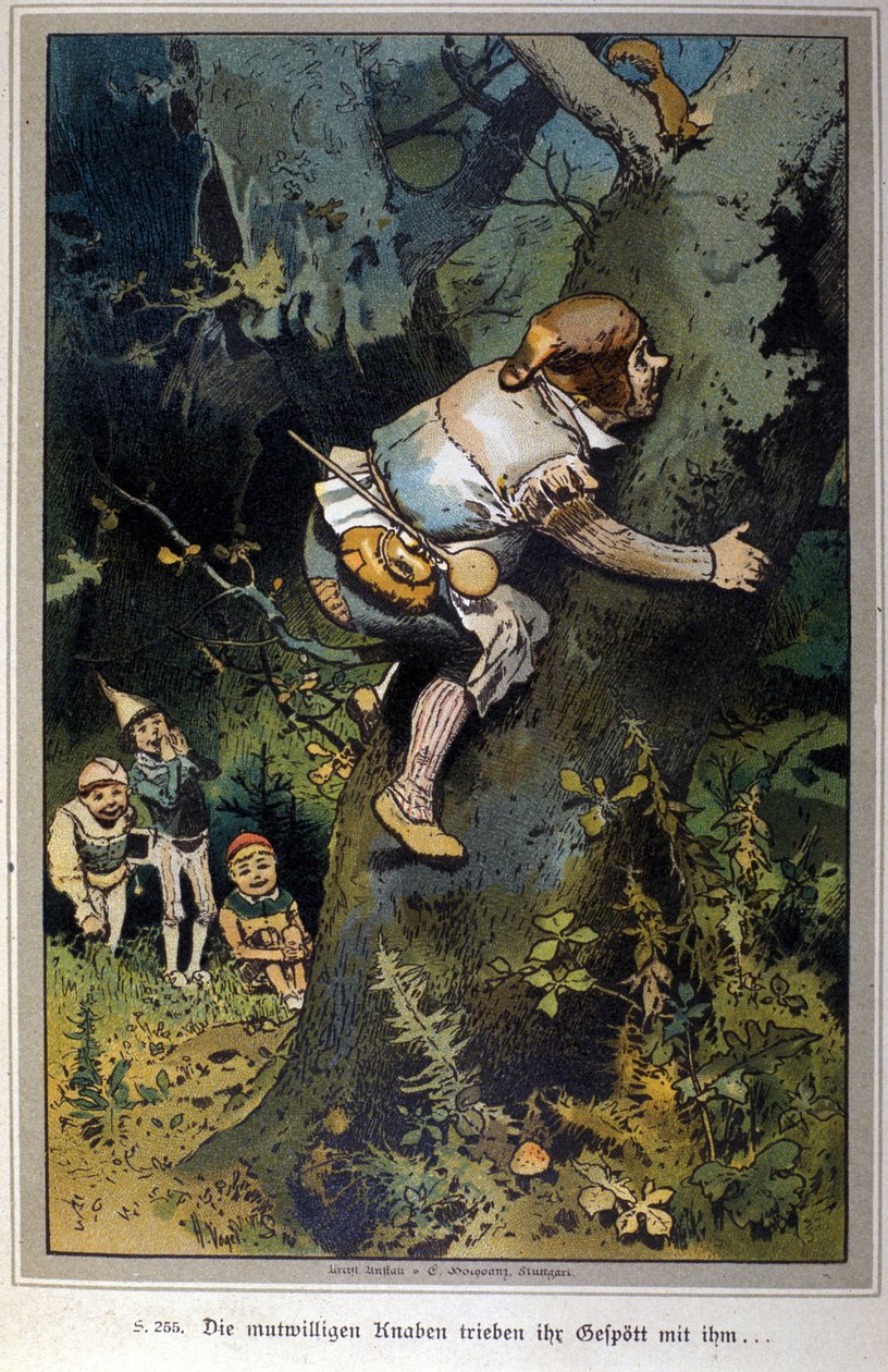 Der kühne Junge war der Spott aller. Märchen der Brüder Jacob und Wilhelm Grimm. Illustration von Vogel von Hermann Vogel