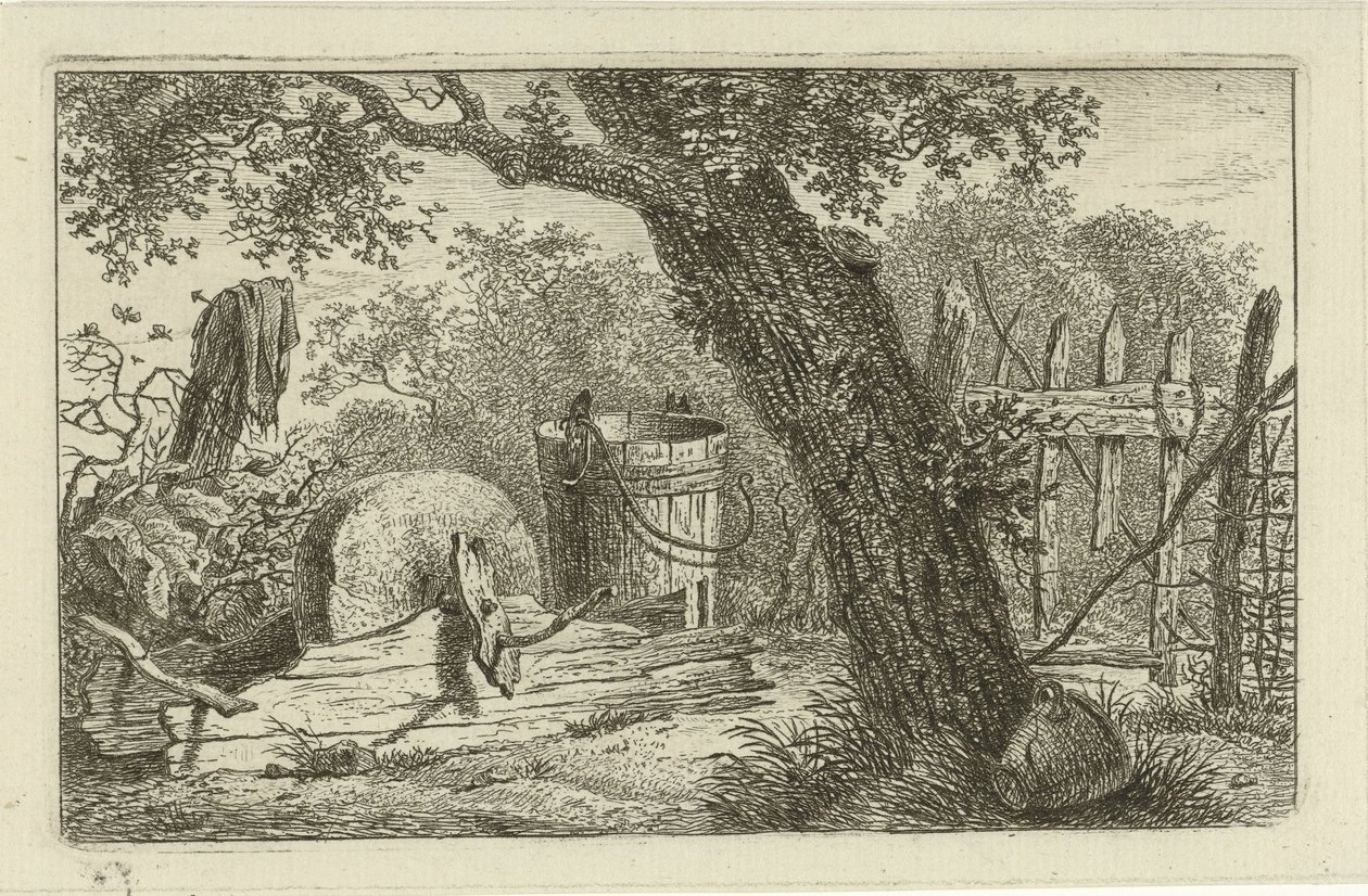 Landschaft mit Schleifstein von Hermanus Fock: Kunstdruck