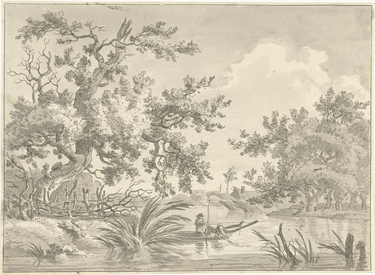Landschaft mit zwei Fischern von Hermanus Fock