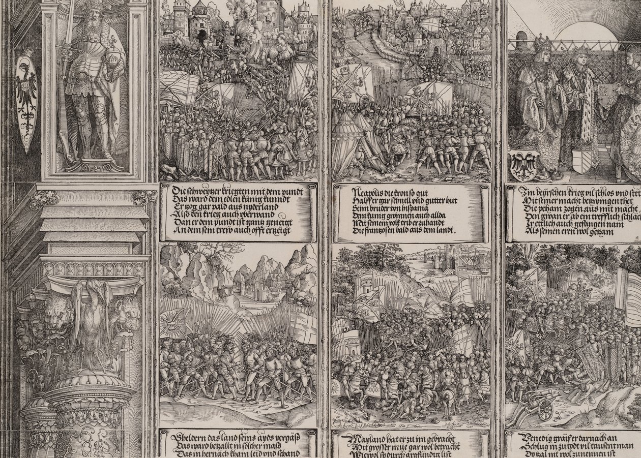 Die Hochzeit von Philipp dem Schönen mit Johanna von Österreich, Maximilian erobert das besetzte T..., 1515 von Hieronymus Andreae