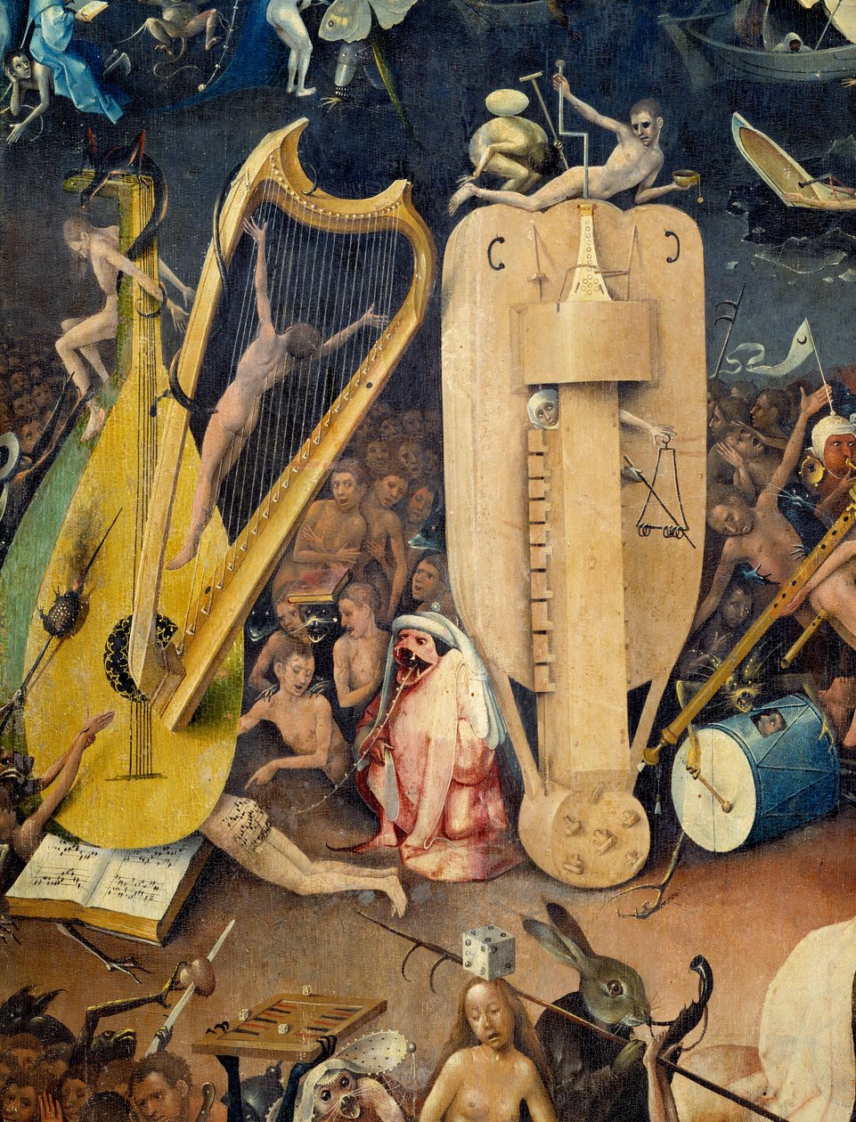 Die Hölle Detail des rechten Teils des Triptychons „Der Garten der Lüste“ von Hieronymus Bosch (1450-1516) von Hieronymus Bosch