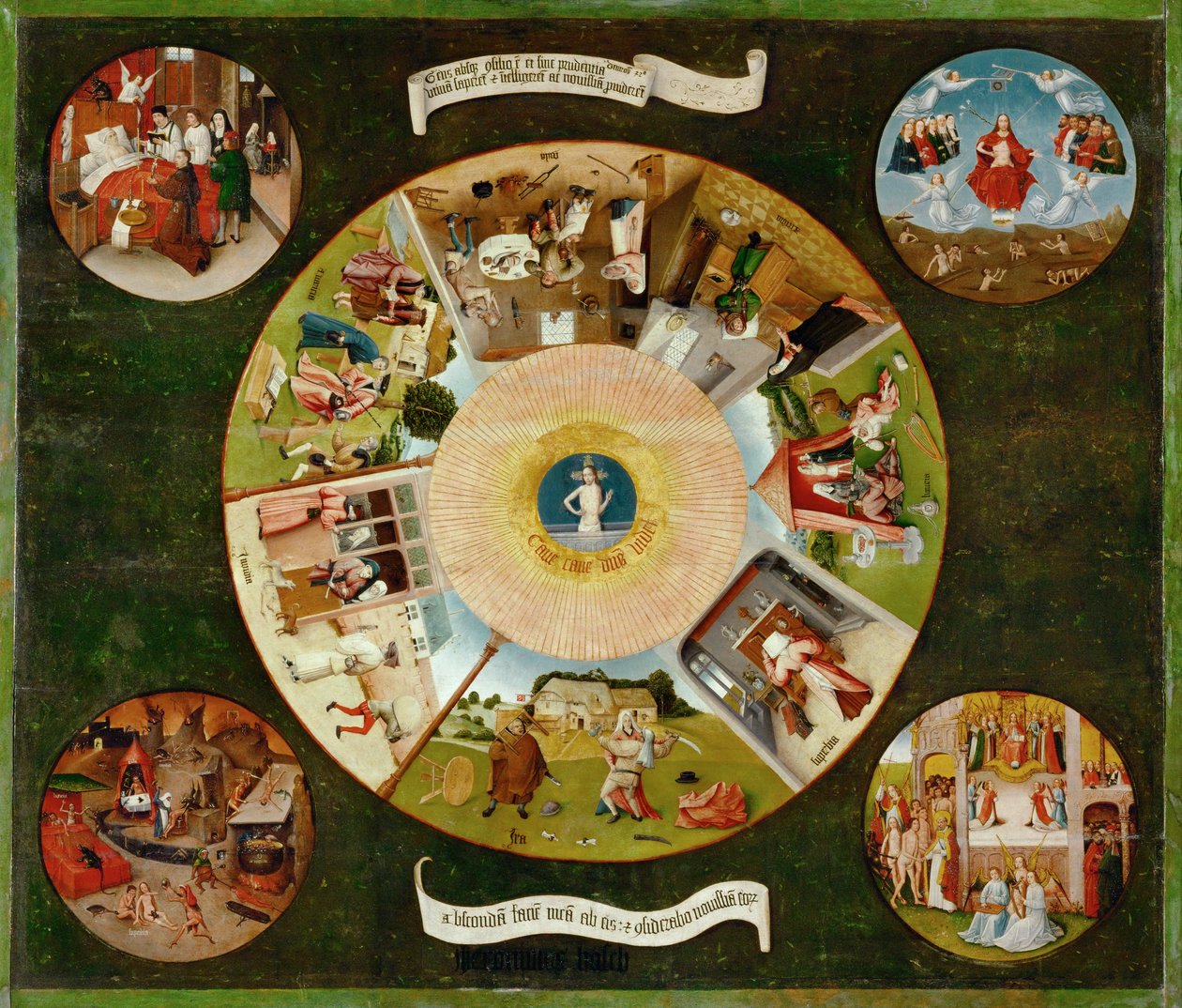 Der Tisch der sieben Todsünden (Detail) von Hieronymus Bosch
