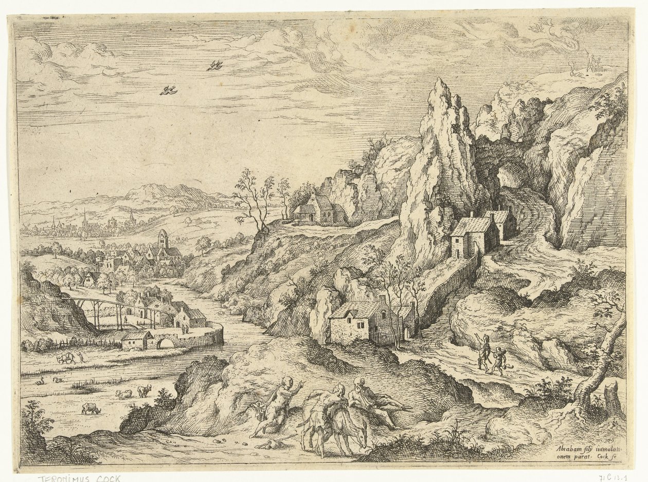 Abraham und Isaak auf dem Weg zur Opferstätte von Hieronymus Cock