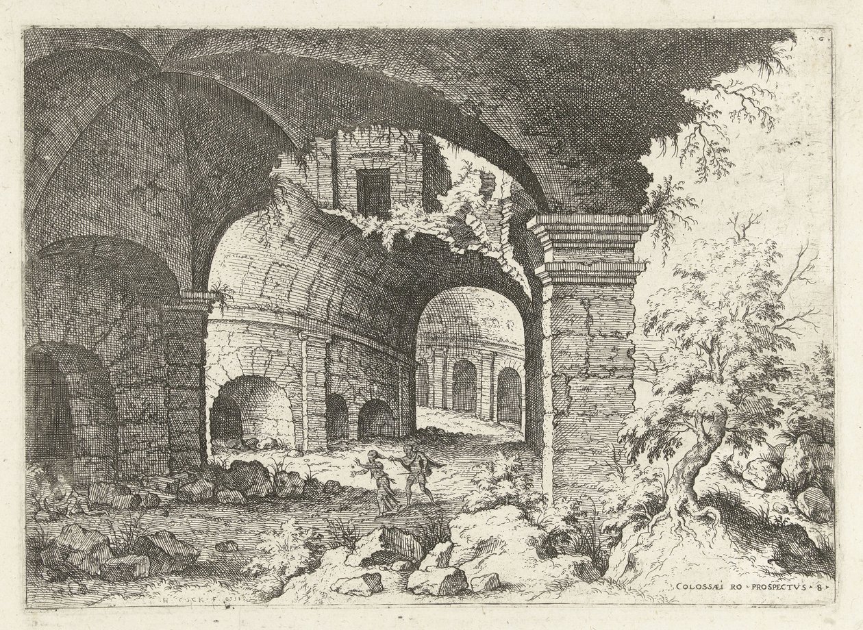 Achtes Bild des Kolosseums in Rom von Hieronymus Cock