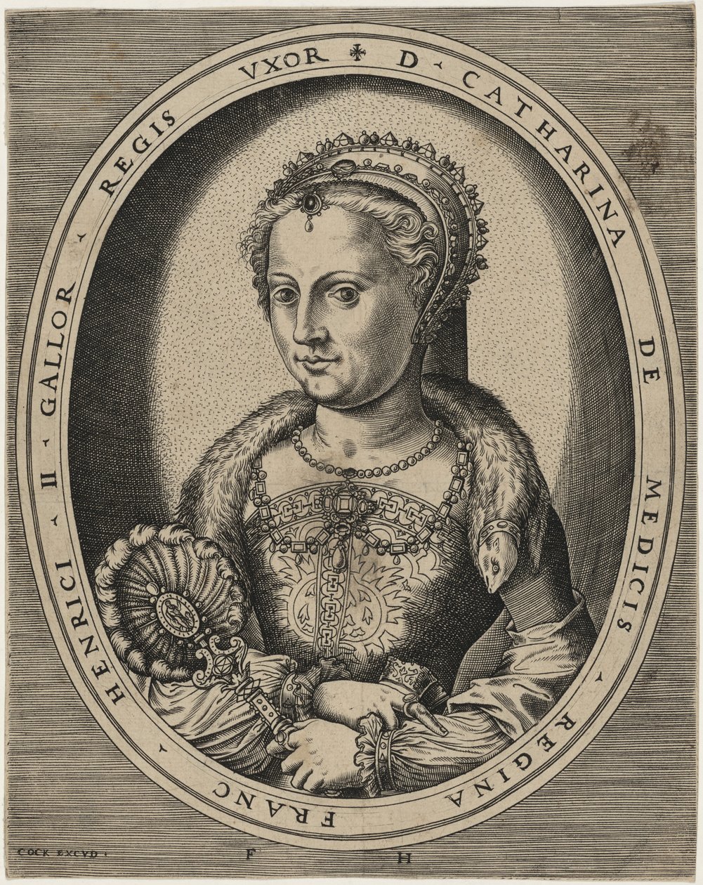 Catherine de Medici, Ehefrau von Heinrich II. von Frankreich von Hieronymus Cock