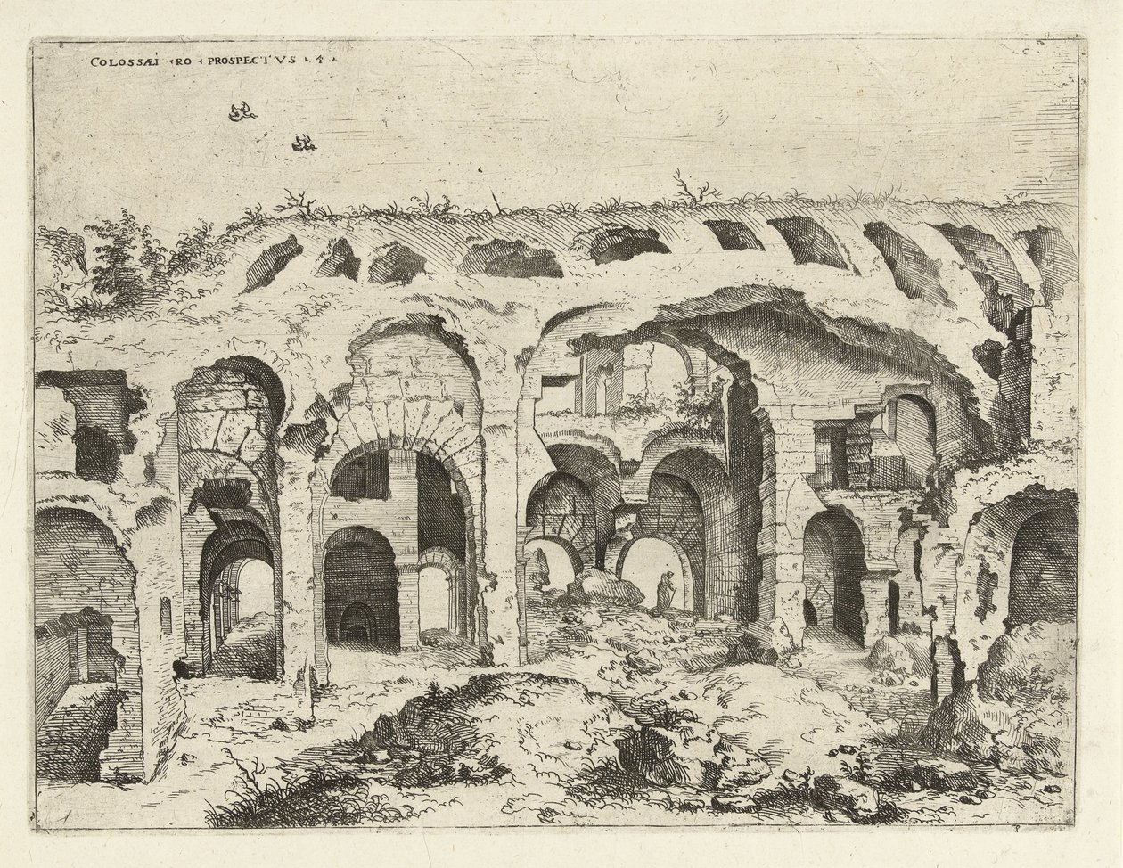 Vierte Ansicht des Kolosseums in Rom von Hieronymus Cock