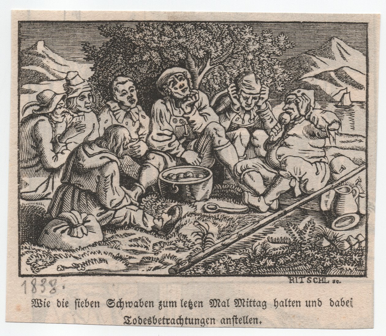 Die Schwaben lagerten um den Knödeltopf von Hieronymus Heinrich Jakob Ritschl von Hartenbach