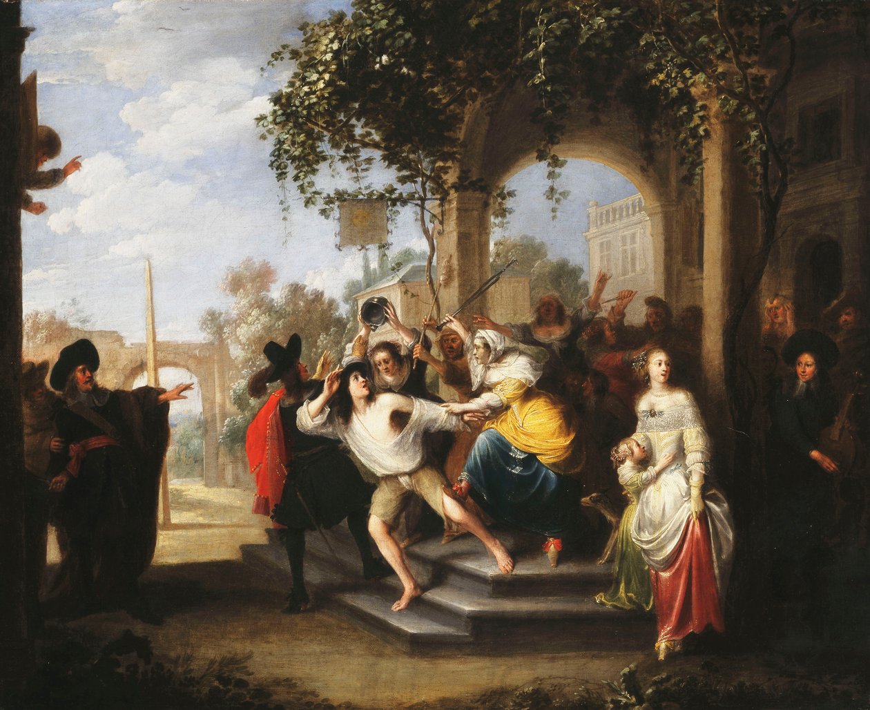 Das Gleichnis vom verlorenen Sohn - Der verlorene Sohn wird von den Huren verjagt von Hieronymus Janssens
