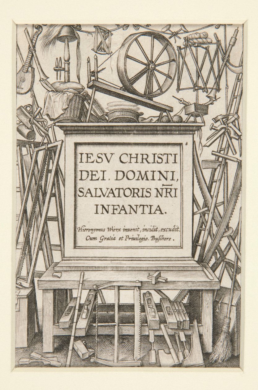 Titelseite aus Das Leben des Säuglings von Hieronymus Wierix
