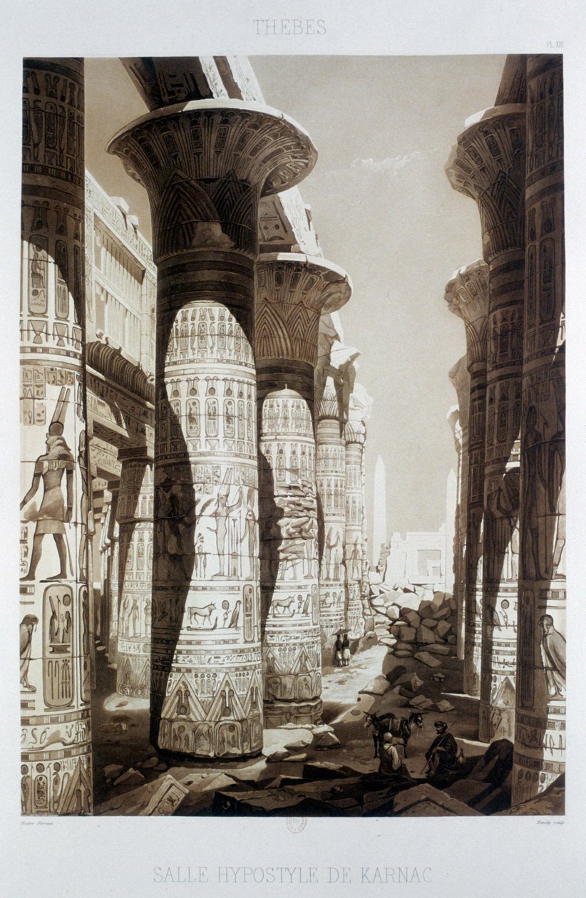 Hypostylhalle, Theben, Karnak, Ägypten, 1841 von Himely