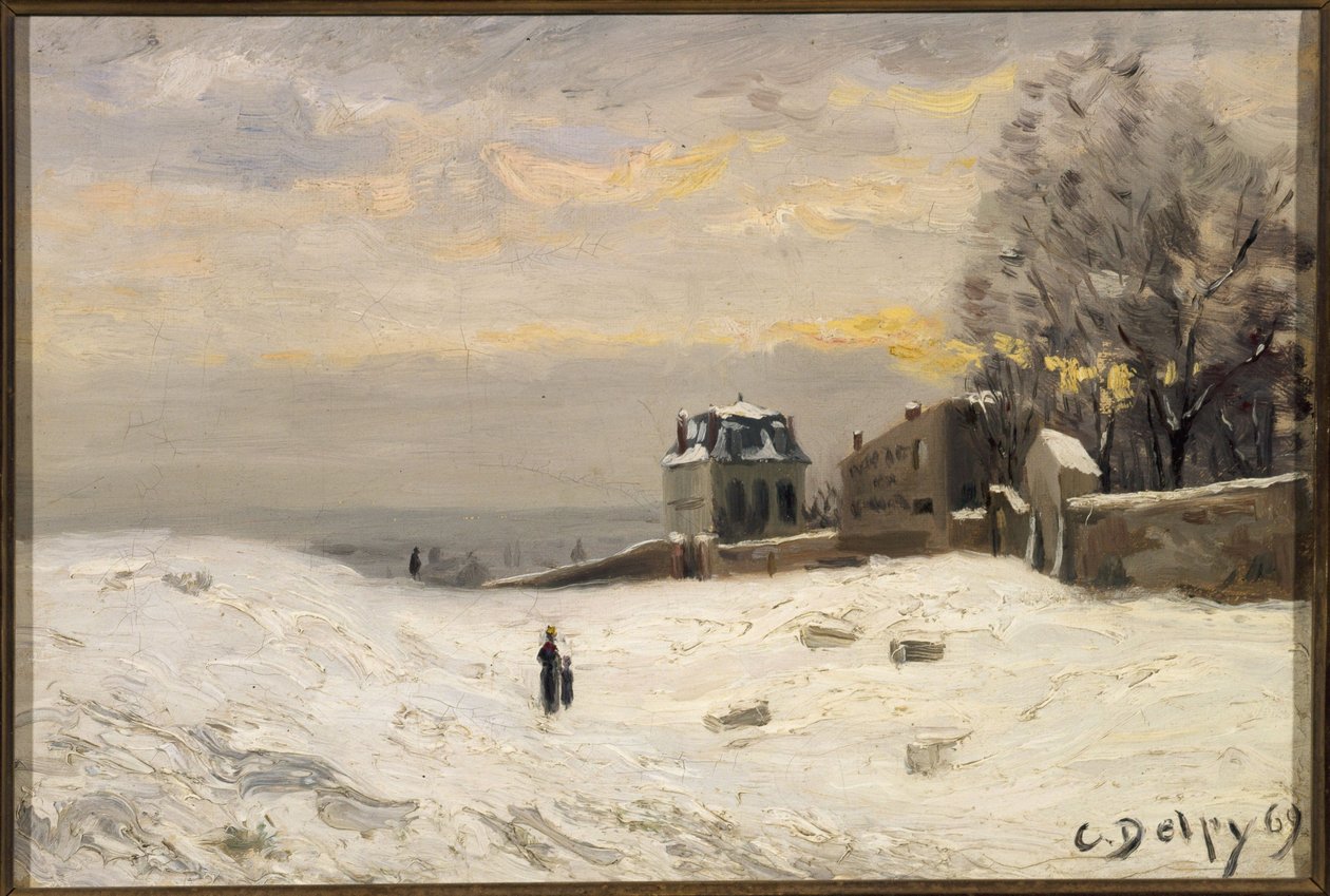 Schnee in Montmartre von Hippolyte Camille Delpy