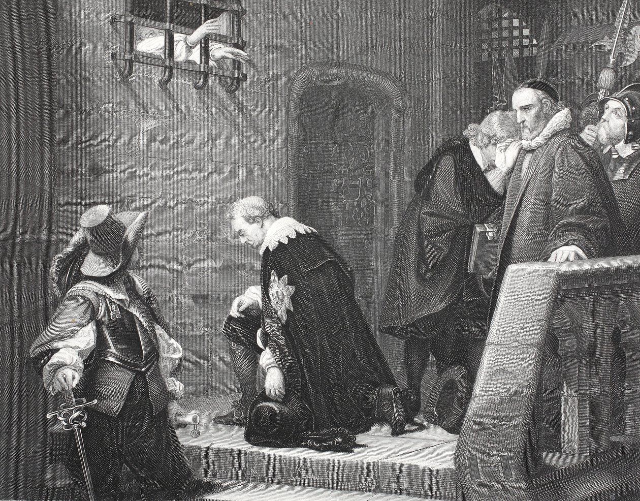 Lord Strafford auf dem Weg zur Hinrichtung, graviert von A.H. Payne von Hippolyte Delaroche