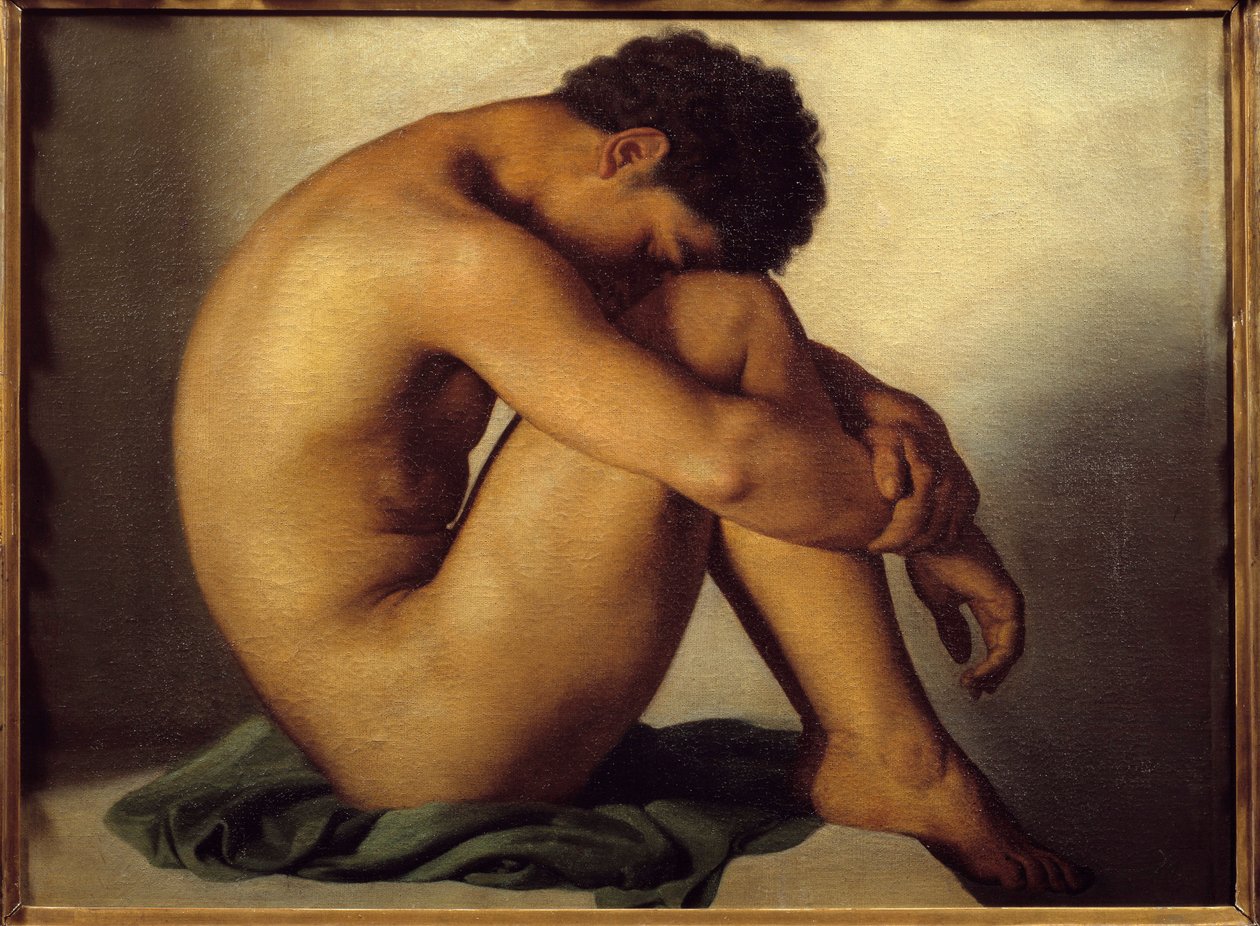 Studie eines nackten jungen Mannes von Hippolyte Flandrin