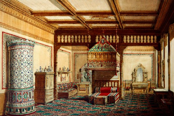 Schlafzimmer im Palast von Großherzog Wladimir Alexandrowitsch in St. Petersburg von Hippolyte Monighetti