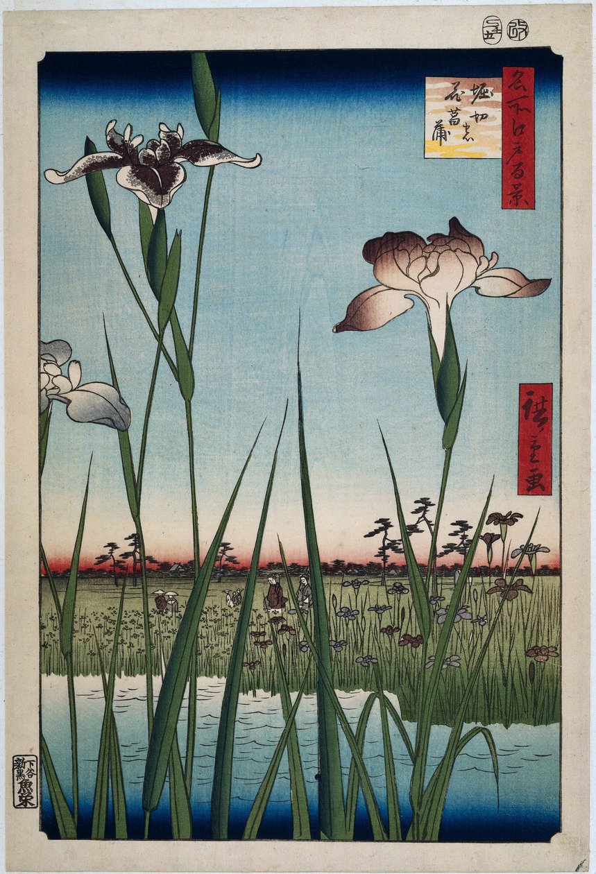 Schwertlilien in Horikiri von Hiroshige (I) , Utagawa