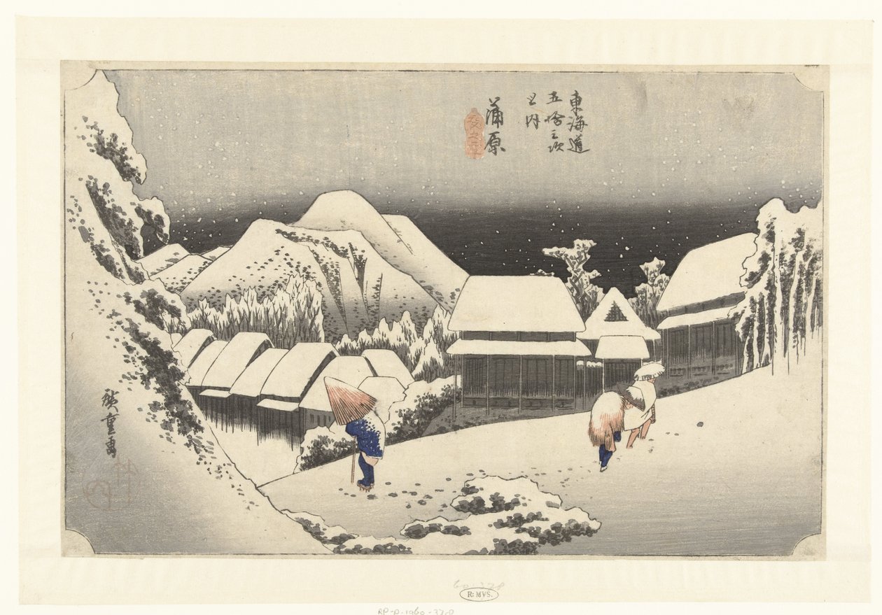 Kanbara, Abendschnee von Hiroshige (I) , Utagawa