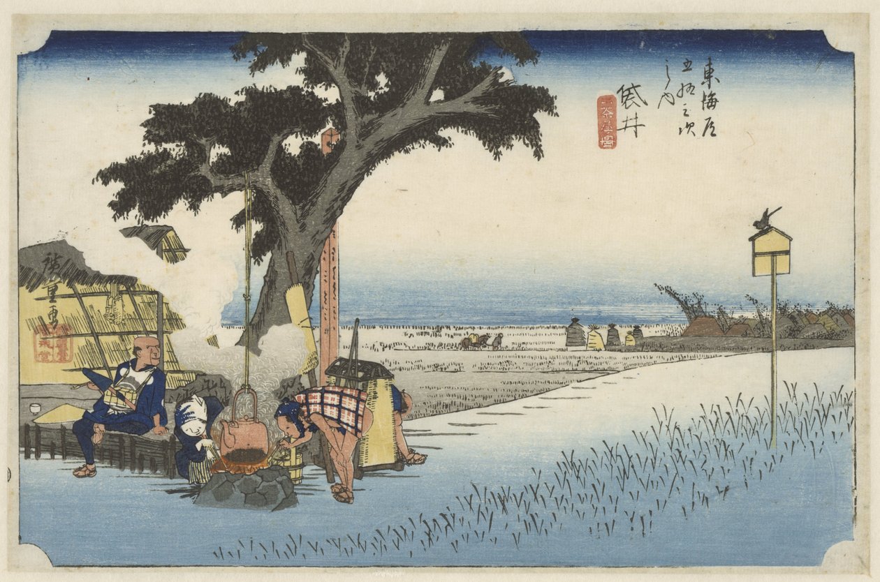 Teestube im Freien in Fukuroi von Hiroshige (I) , Utagawa