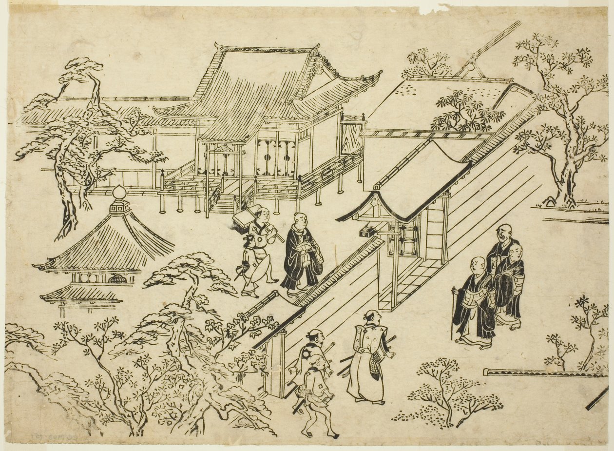 Honbo, aus der Serie "Szenen der Blumenbetrachtung in Ueno (Ueno hanami no tei)" von Hishikawa Moronobu